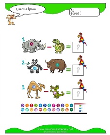 Çıkarma İşlemi Çalışma Sayfaları